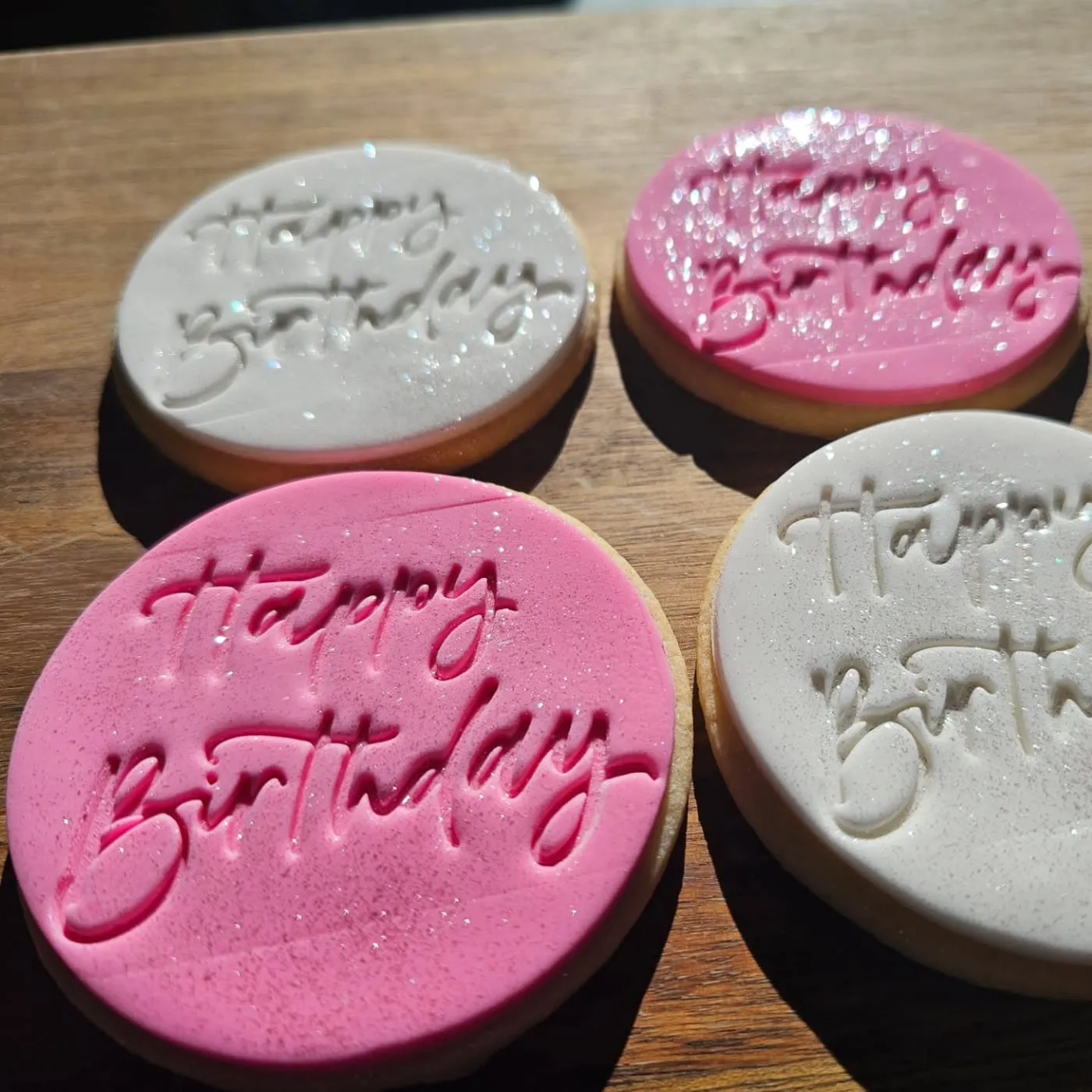 Happy Birthday in pink script