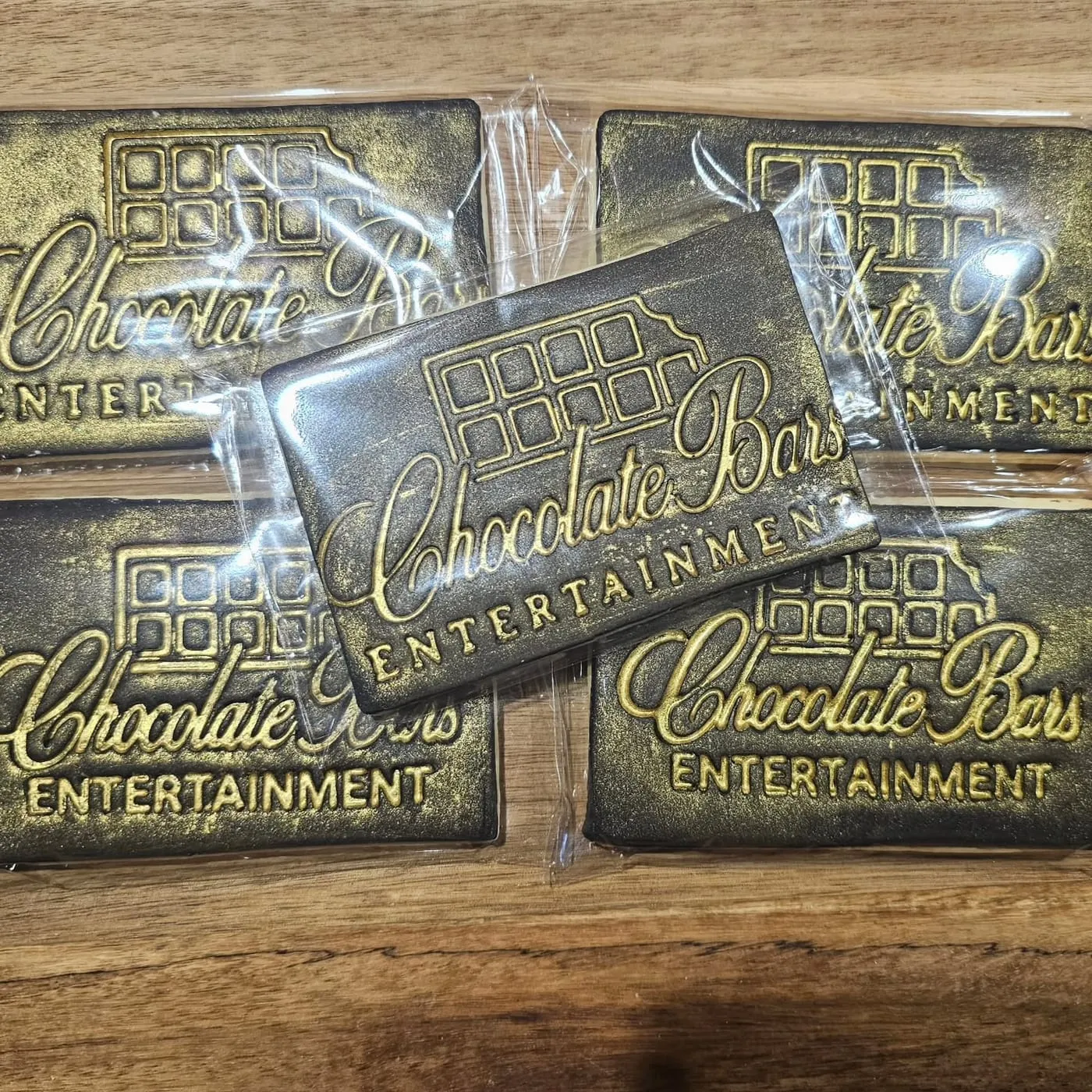 Chocolate Bars Entertainment, in gold