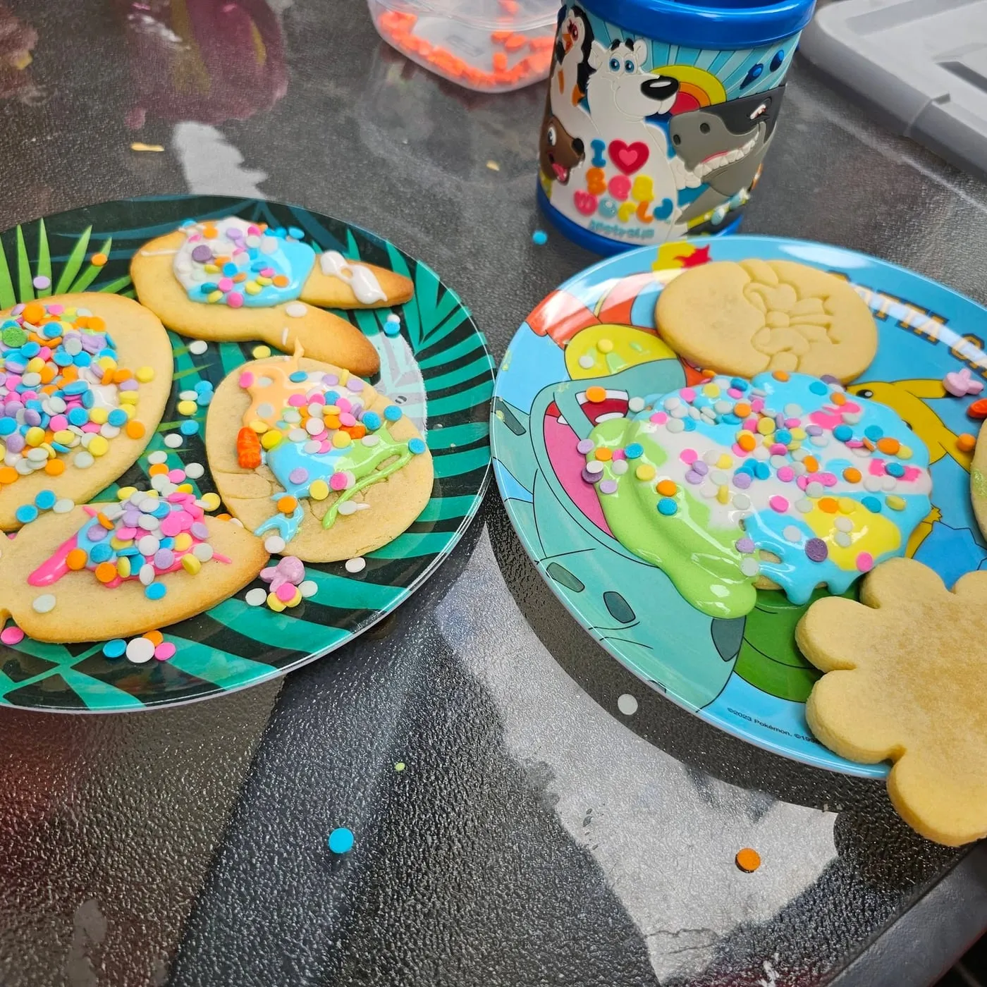 Two finished plates