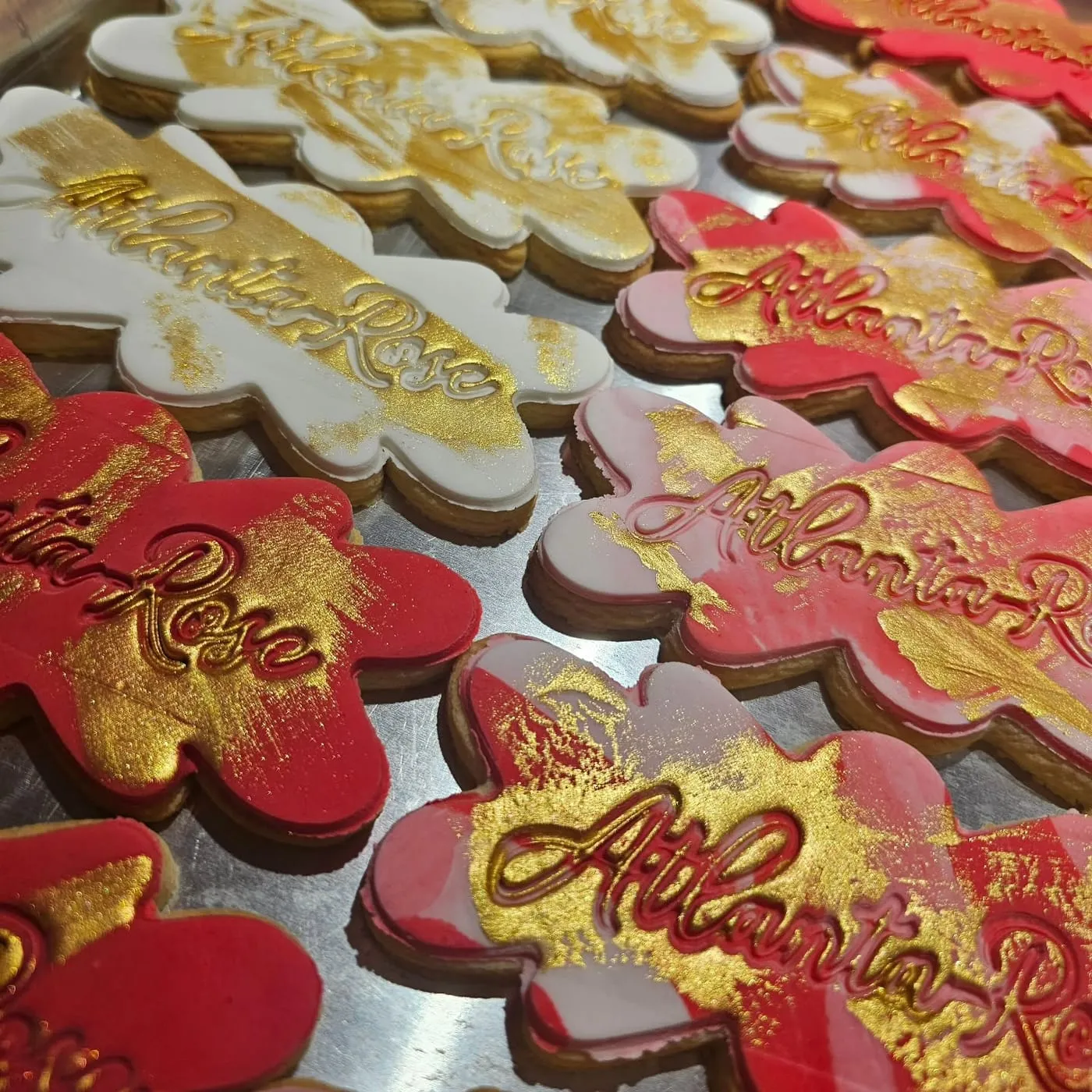 Atlanta Rose, hand-painted in gold