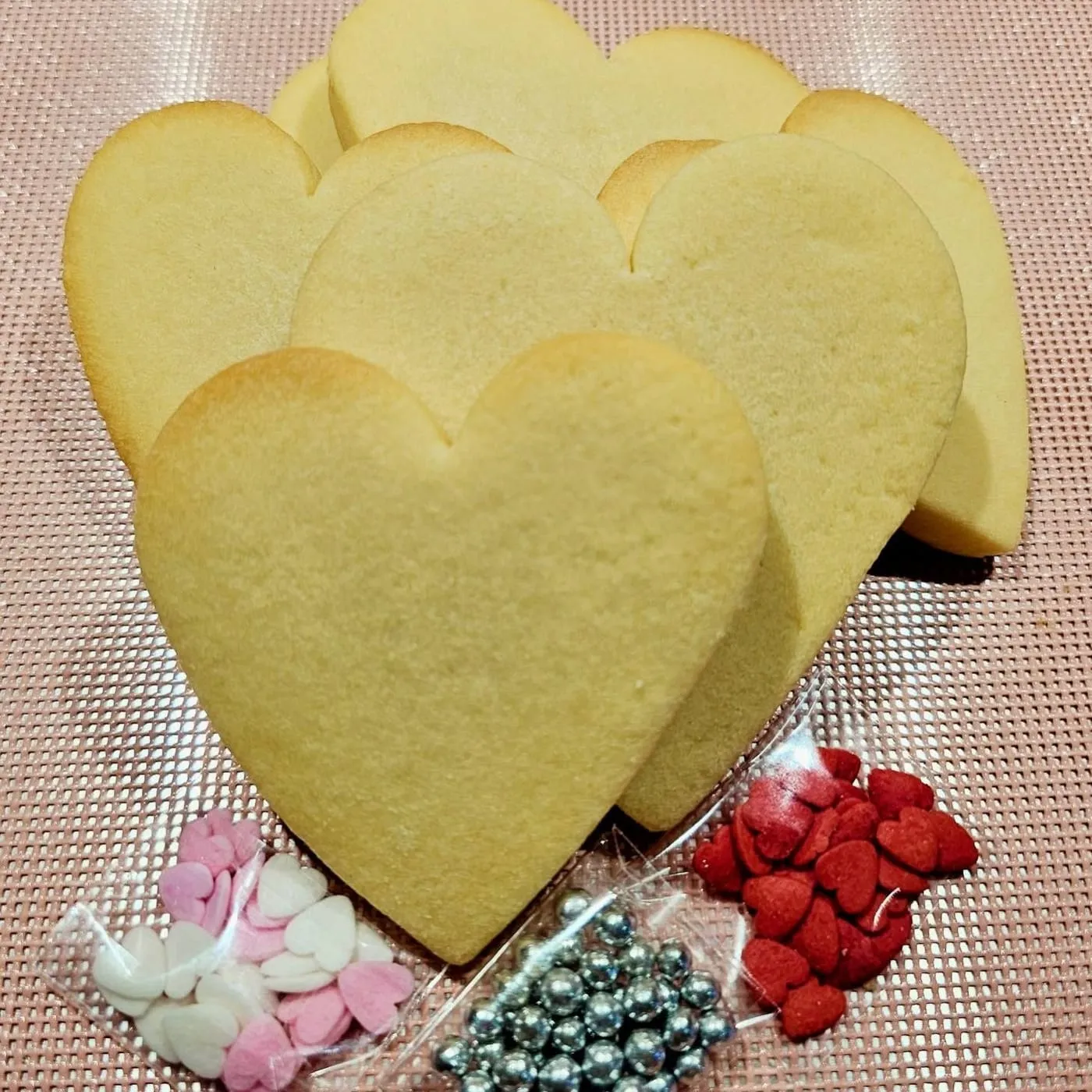 Heart blanks and sprinkles